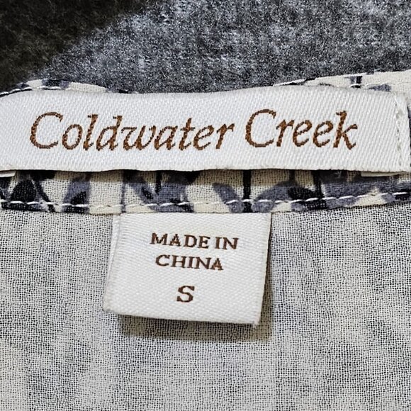Coldwater Creek Boho Top Women Small Button Popover Blouse Semi Sheer‎ Light - Picture 2 of 16